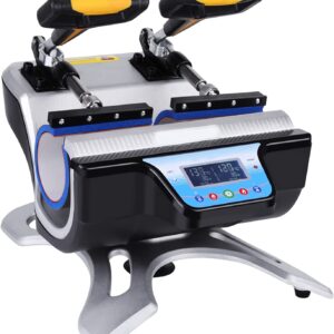 2 in 1 Digital Mug Heat Press Machine, Cup Heat Transfer Sublimation Operation Double Stations Mug Heat Press Machine